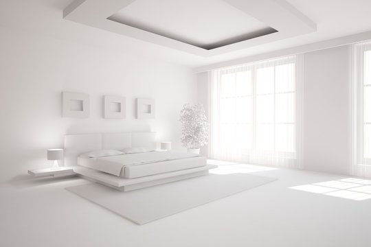 grey interior design of bedroom