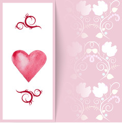 flyer card with hearts and place for text