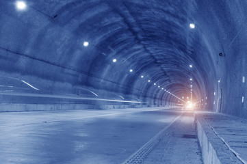 Abstract car in the tunnel trajectory