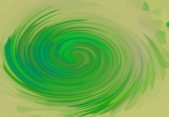 Green Twist curve wave Abstract art