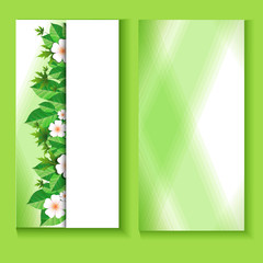 flyer template spring leaves and flowers