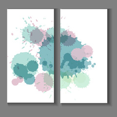 flyer template with splashes and spots of paint