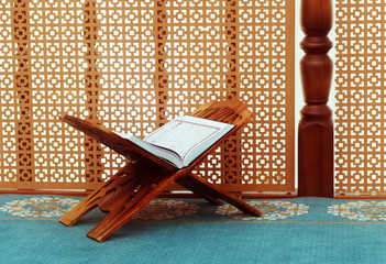 Quran - holy book of Muslims, in the mosque
