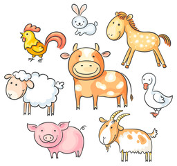 Cartoon farm animals
