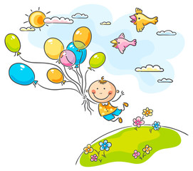 Obraz premium Flying with the balloons