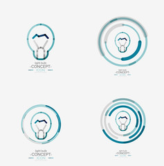 Light bulb minimal design logo