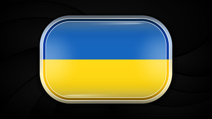 Ukraine. Vector Flag Button Series
