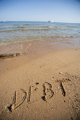 Word debt written in sand