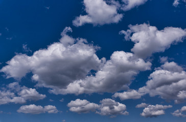 the Blue sky with clouds