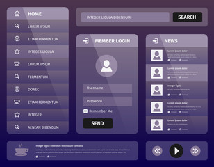 modern purple mobile user interface design
