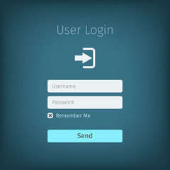 user login page on background