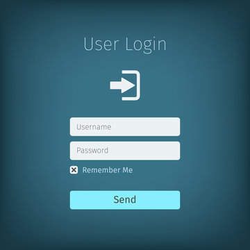 user login page on background