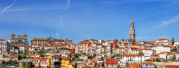 Skyline and cityscape of the city of Porto in Portugal
