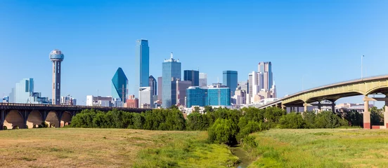 Stoff pro Meter Ein Blick auf die Skyline von Dallas, Texas © f11photo