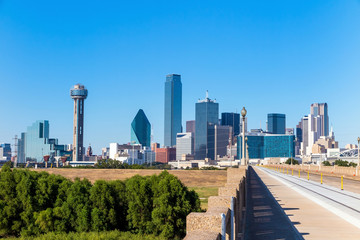 Fototapeta na wymiar A View of the Skyline of Dallas, Texas