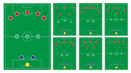 classic soccer formation set