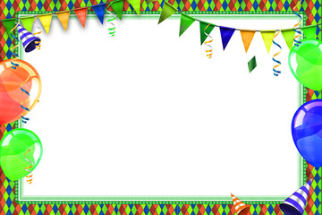 Celebration background with carnival balloons and objects