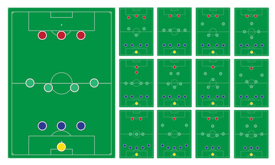 common modern soccer formation set