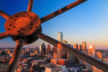 Fotobehang Dallas, Texas cityscape with blue sky at sunset © f11photo