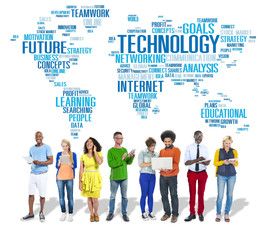 Fototapeta premium Technology Networking Connection Global Communication Concept