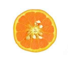 slice of orange isolated on white background,