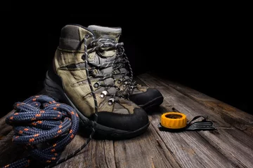 Gordijnen Trekking boots © smoczyslaw