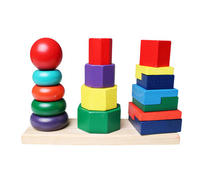 Wooden Pyramid Stacking Rings Toy