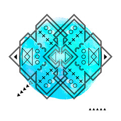 Geometric Hipster Print. Futuristic Line Design.