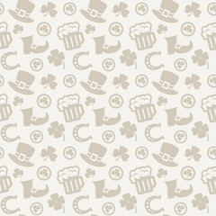 Happy St. Patrick's Day! Vector seamless pattern.