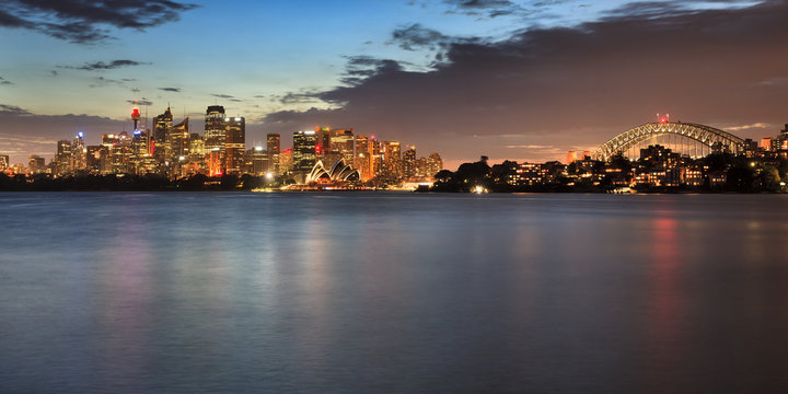 Sydney CBD Cremorne Bridge Panorama