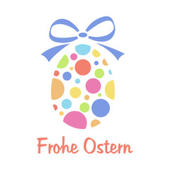 frohe Ostern Osterei mit Schleife