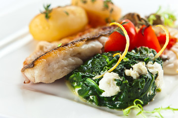 baked fish with spinach