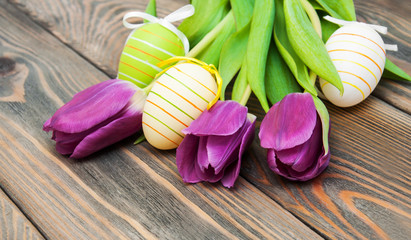 Tulips and easter eggs
