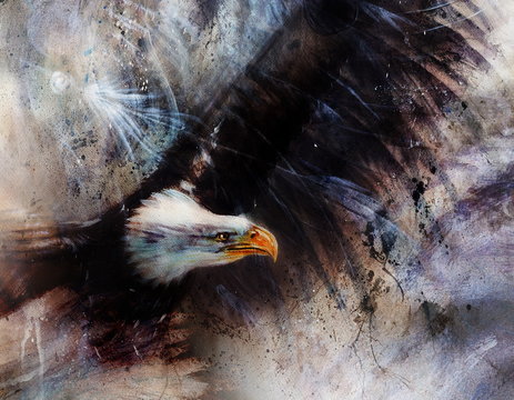 beautiful painting of  eagles on an abstract background