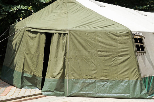 Military tent entrance door