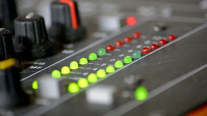 Digital VU meters in a mixer table