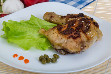 Roasted chicken leg