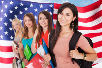 Fototapeta premium American College Students