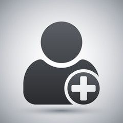 Obraz premium Vector add user icon with plus glyph