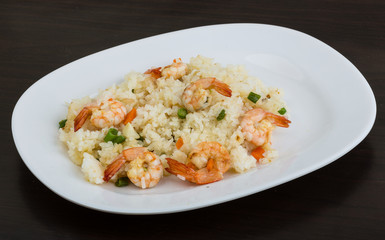 Fried rice with prawns