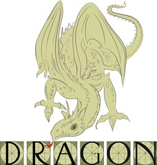 Dragon with title