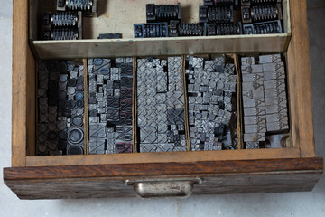 Metal printing press symbols