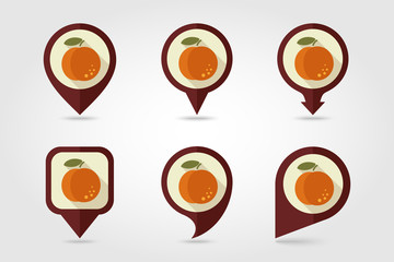 Peach mapping pins icons