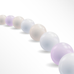 Abstract background with shiny balls. vector pearls