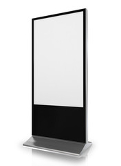 blank trade show booth on white background
