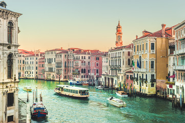 Life on the Grand Canal in Venice, Italy
