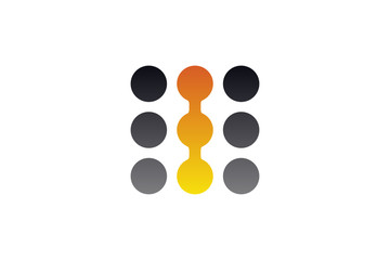 I letter dots technology logo
