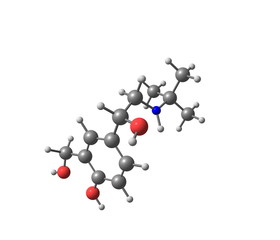 Quetiapine molecule isolated on white