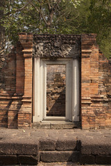 texture of lintel over door at ancient city,Thailand
