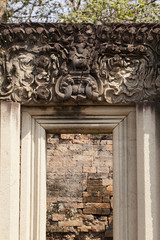 Fototapeta premium texture of lintel over door at ancient city, Petchaboon,Thailand